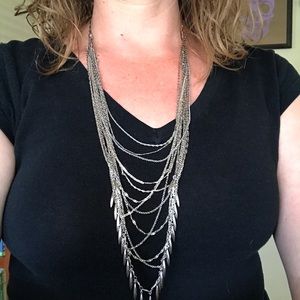 Stella and Dot 3-in-1 silver necklace